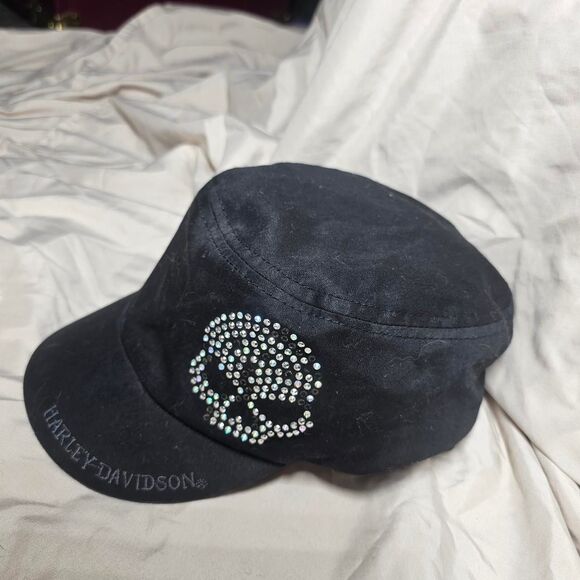 Y2K scene emo grunge biker baddie skull rhinestone cap - Picture 5 of 7